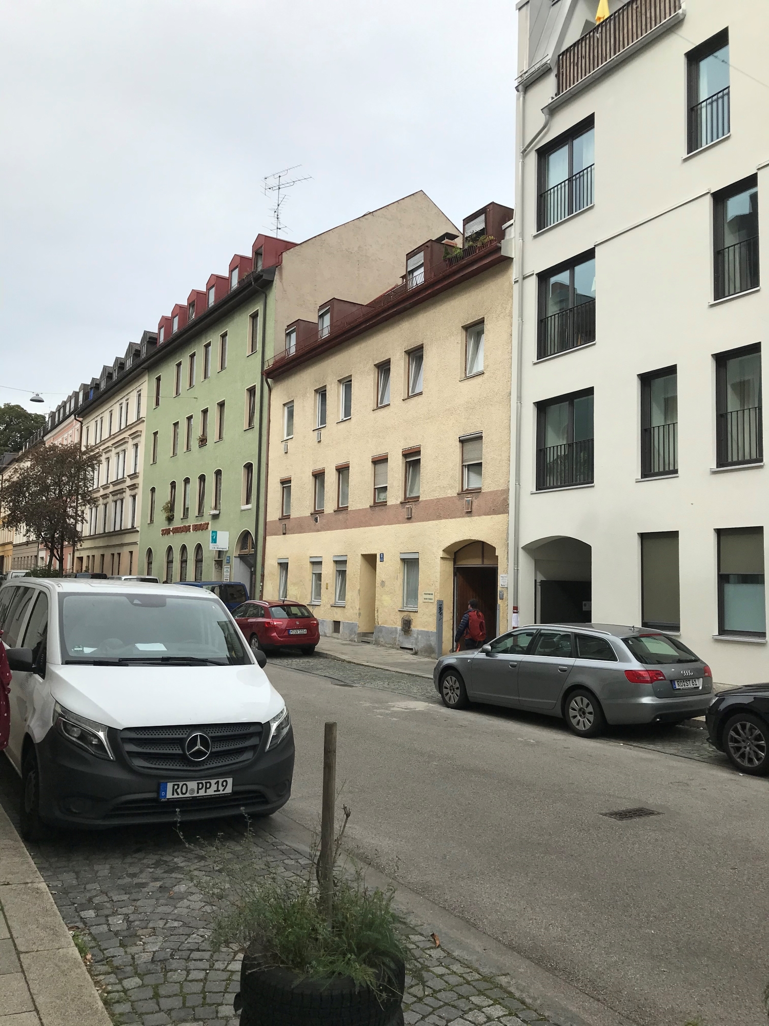 Straße, außenbereich, gebäude, auto