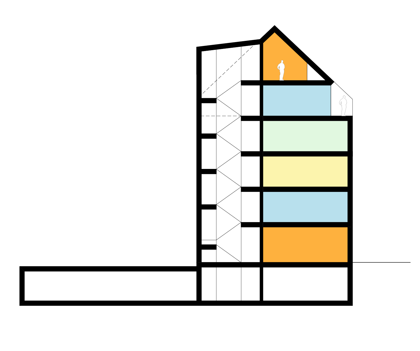 schnitt, grundriss, plan, gebäude