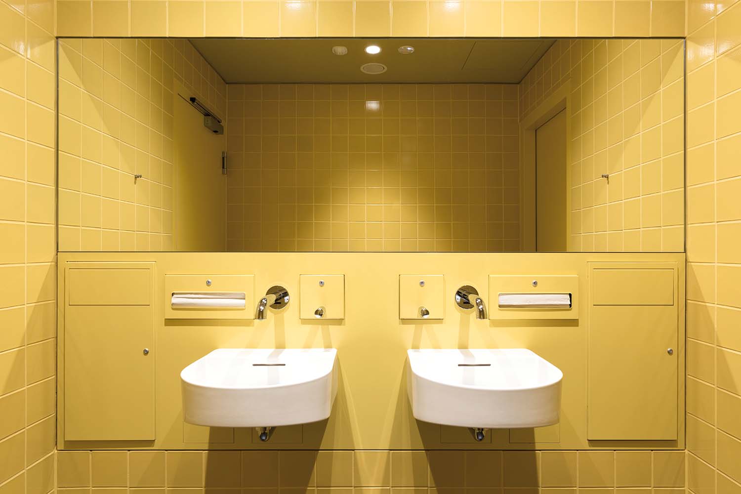 public, wc, sanitary, five yards, yellow, sink,