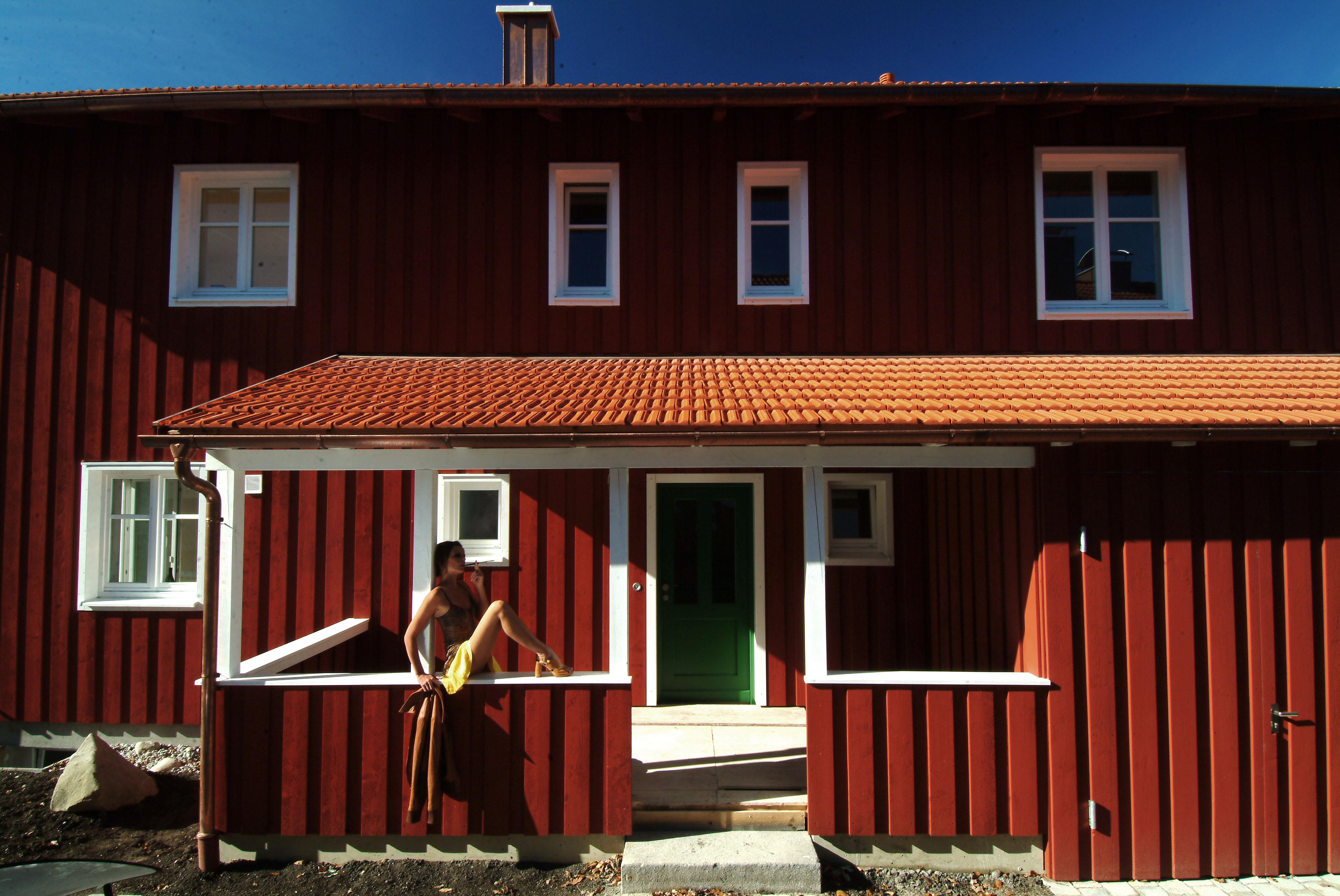 house, hammer, swedish, red, model