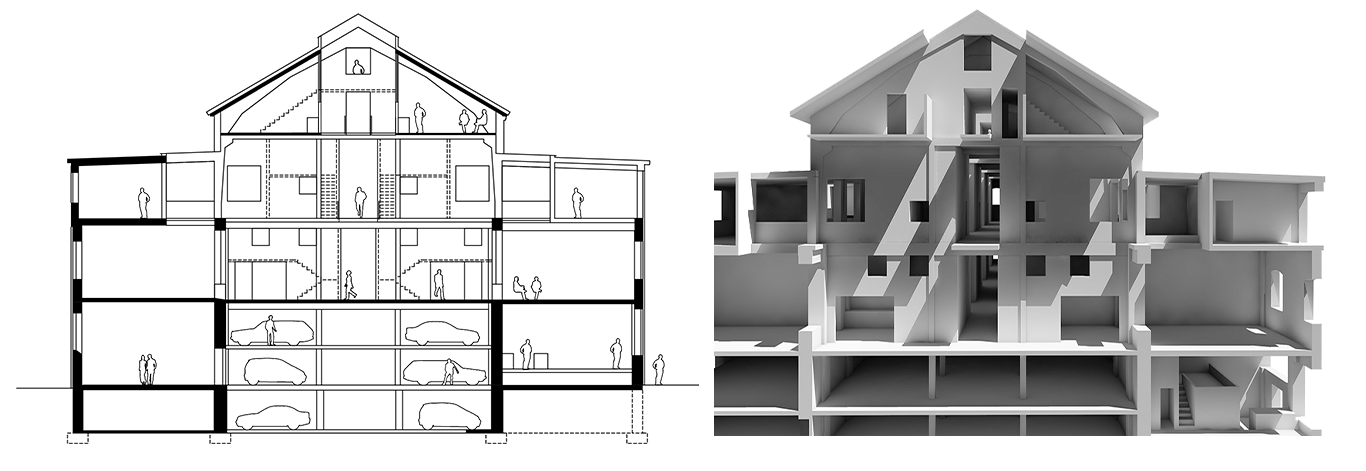 section, plan, building