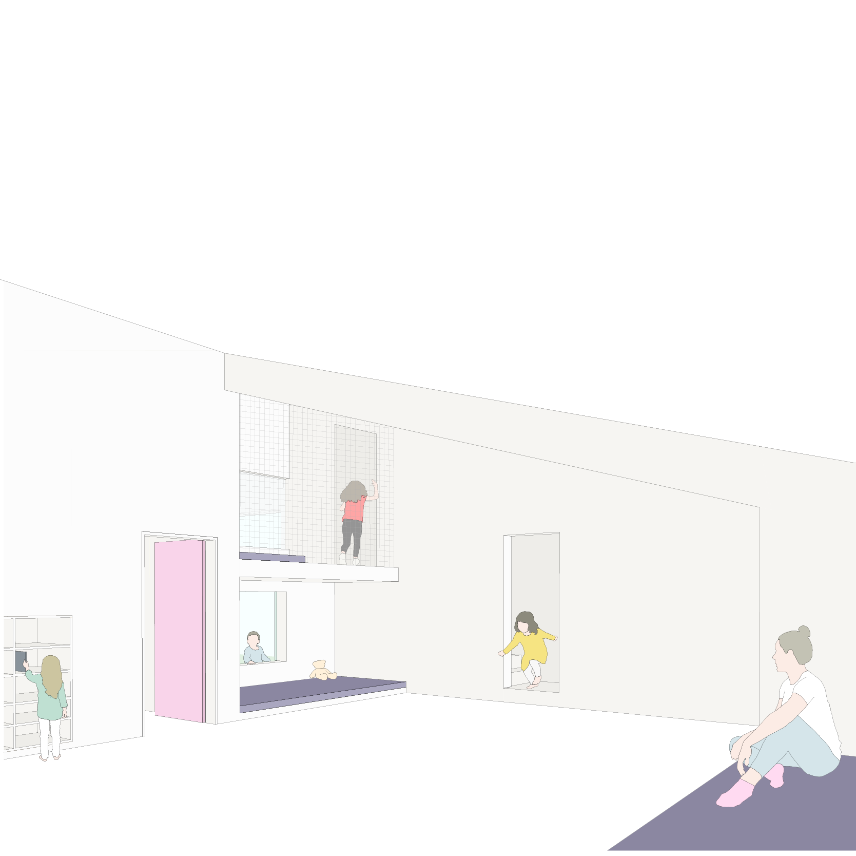 visualization, interior, day nursery, kindergarten