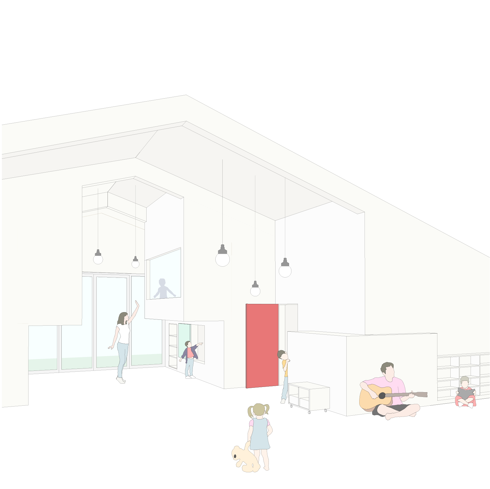 visualization, interior, day nursery, kindergarten