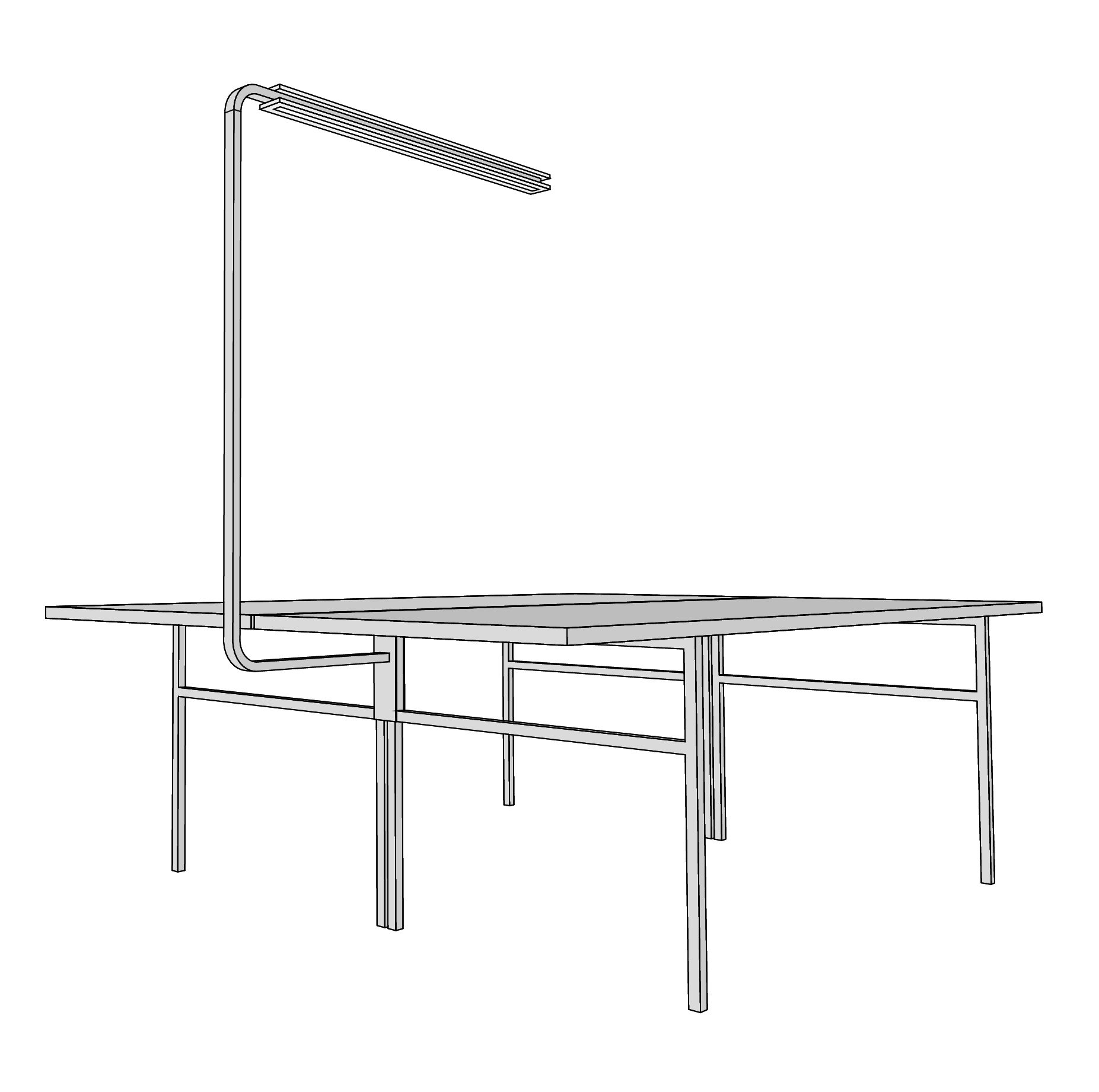 lampe, visualisierung, schreibtisch, stehlampe, silber