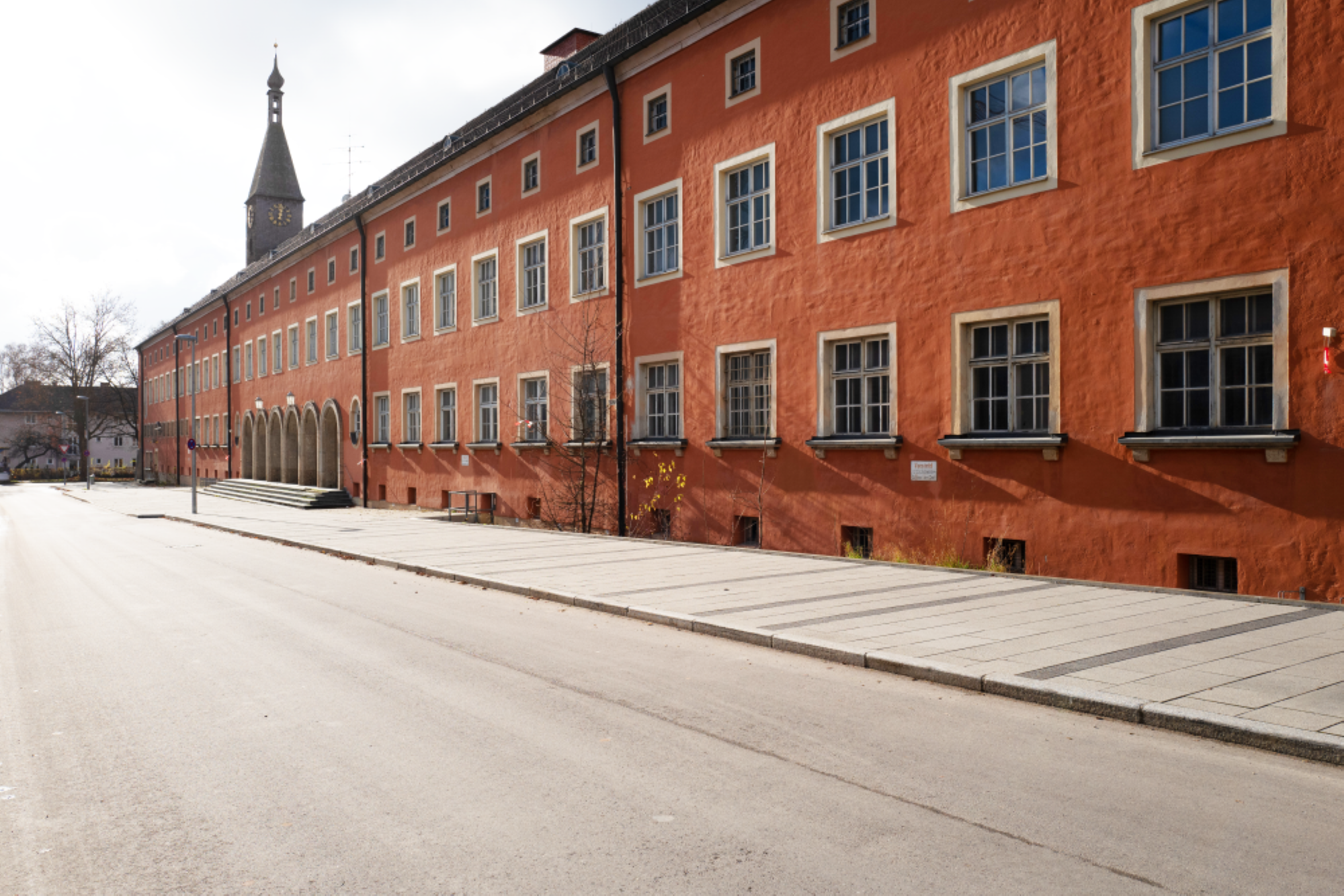 Barracks, temporary use, low budget, building, red, street, lantern